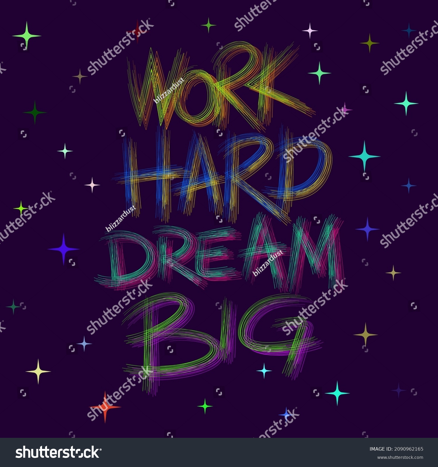 Work Hard Dream Big Inspirational Quote Stock Vector (Royalty Free ...