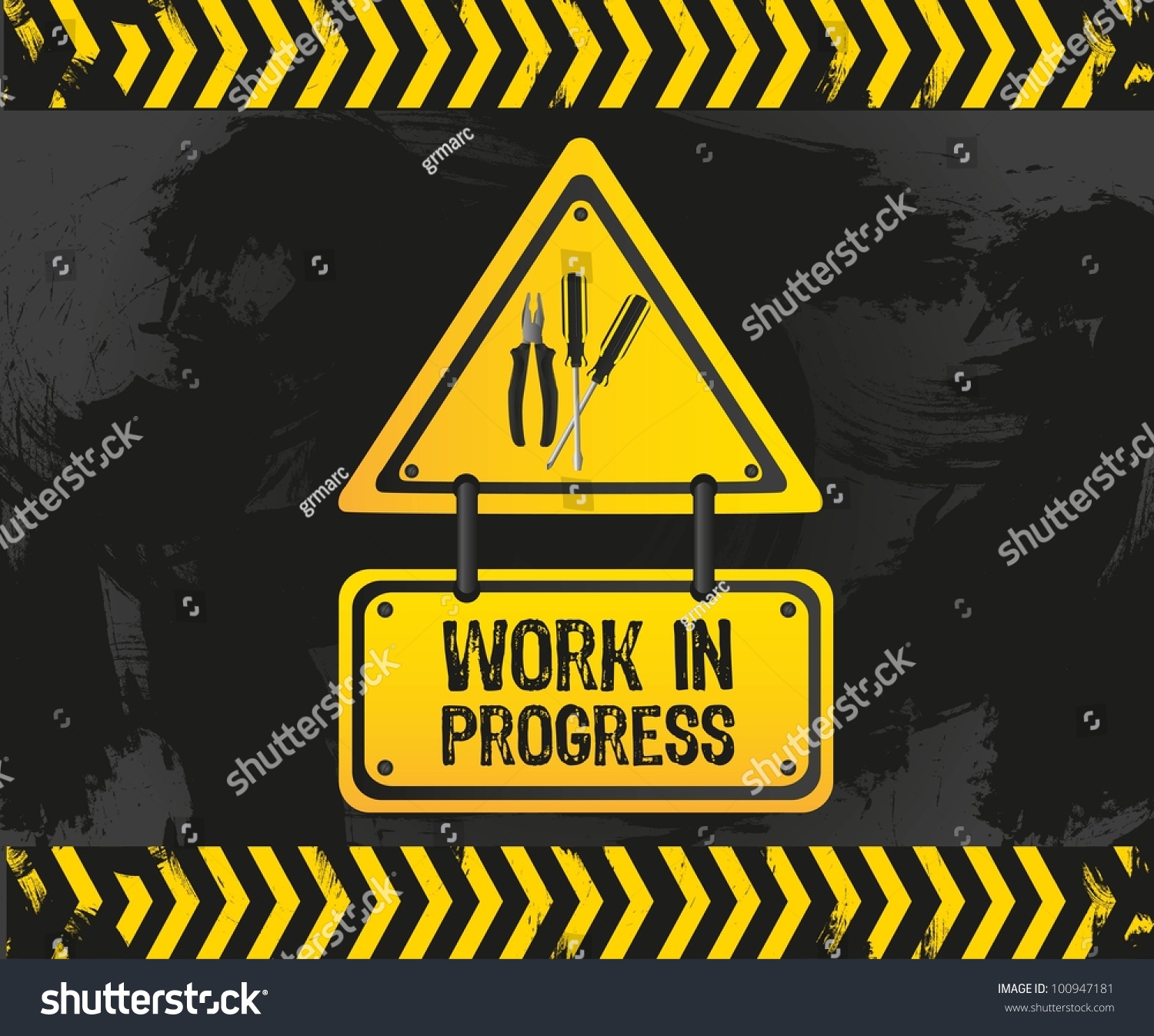 Work Progress Grunge Vector Illustration Stock Vector 100947181 ...