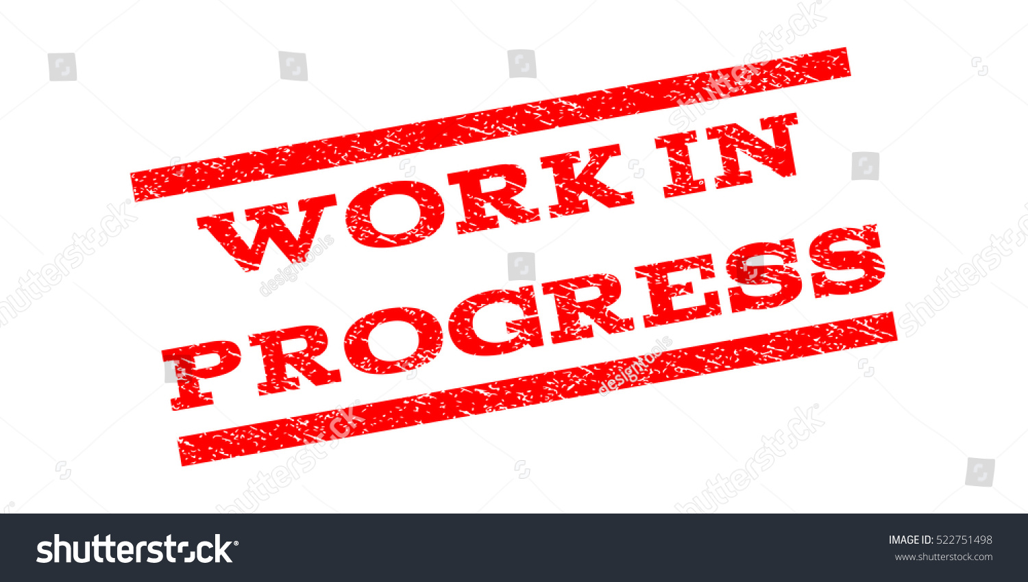 Work Progress Watermark Stamp Text Stock Vector Royalty Free