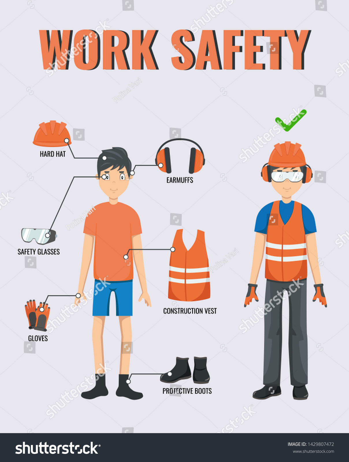 Man Dressed Work Clothes Safety Work Stock Vector (Royalty Free