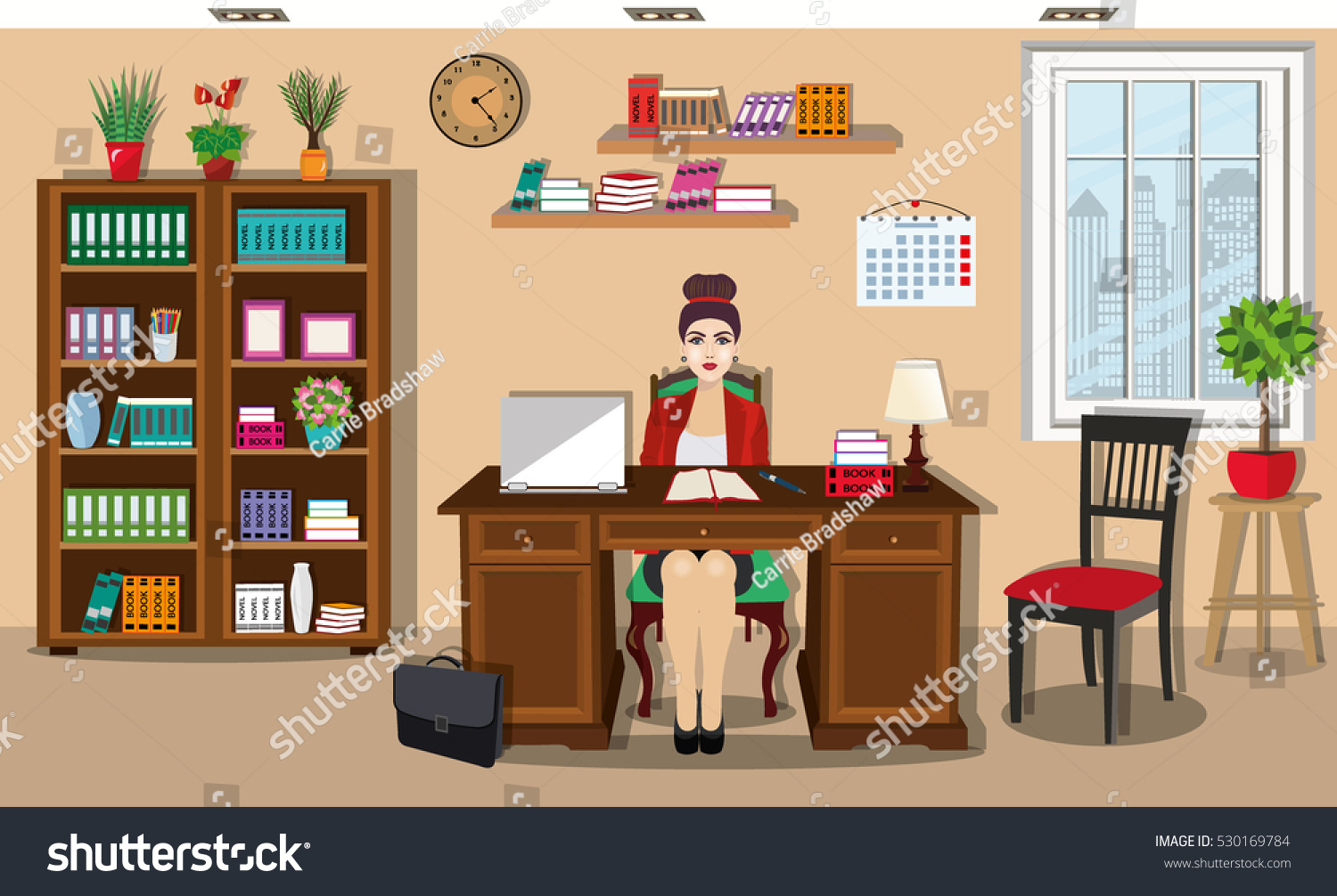 Workday Workplace Concept Beautiful Young Business Stock Vector