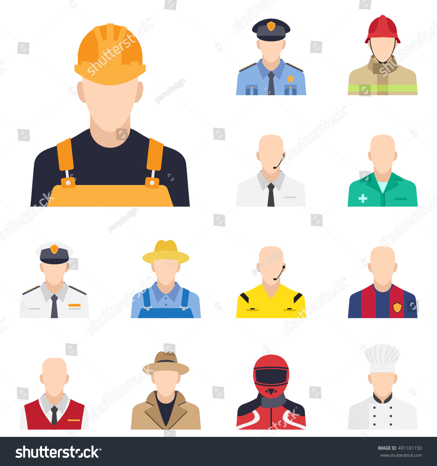 Worker Flat Icon You Can Be Stock Vector (Royalty Free) 491101150 ...