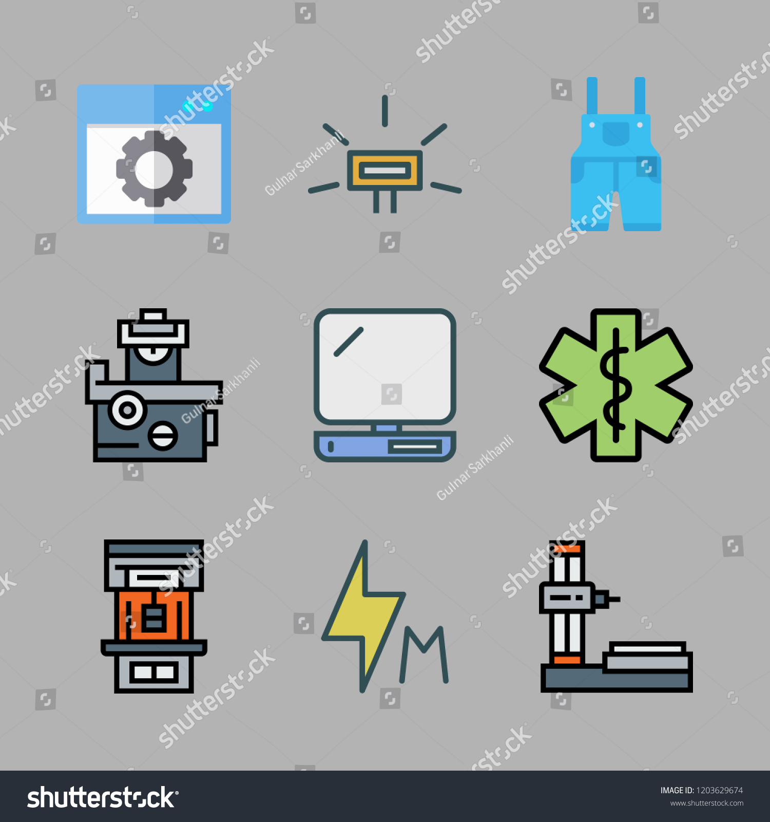Worker Icon Set Vector Set About Stock Vector (Royalty Free) 1203629674 ...