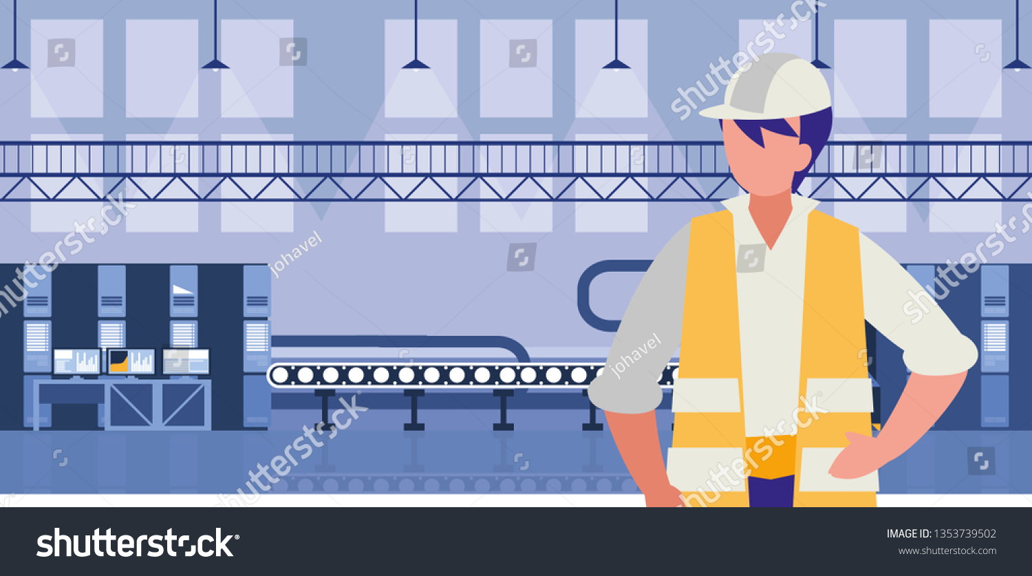 Worker Factory Workplace Stock Vector (Royalty Free) 1353739502 ...