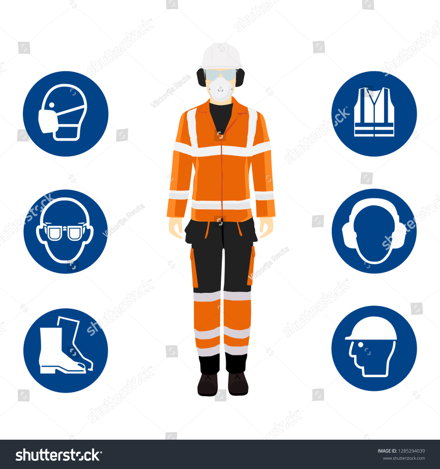 Worker Personal Protective Equipment Safety Mandatory Stock Vector ...