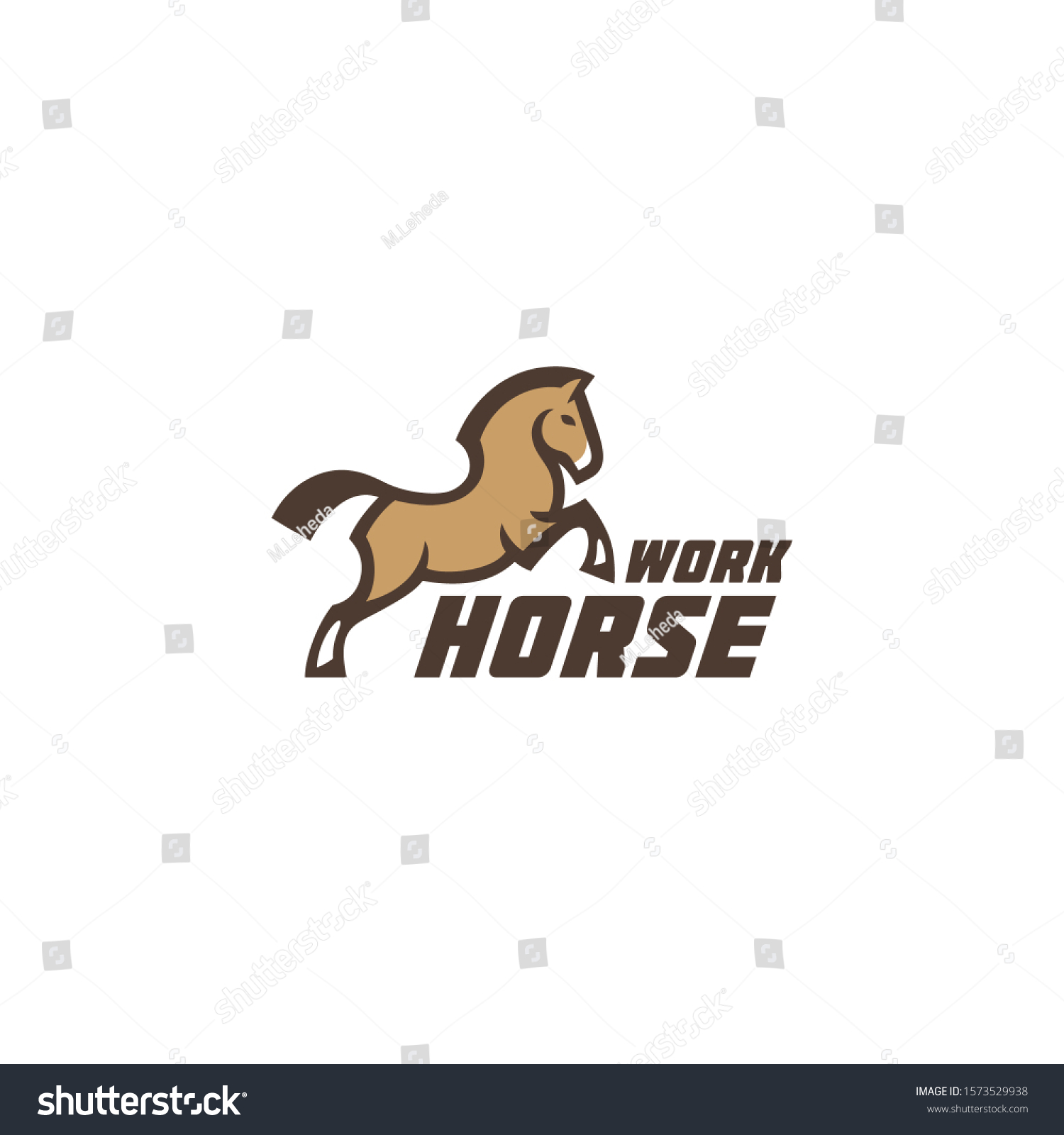 Workhorse Logo Design Template Vector Illustration vector de stock
