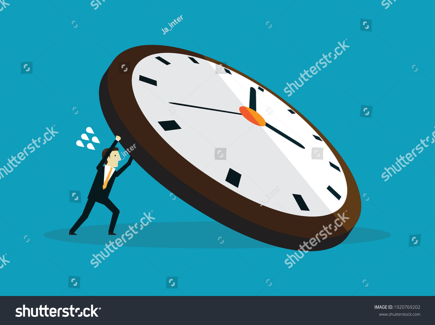 Working Deadline Hitting Employee Vector Illustration Stock Vector ...