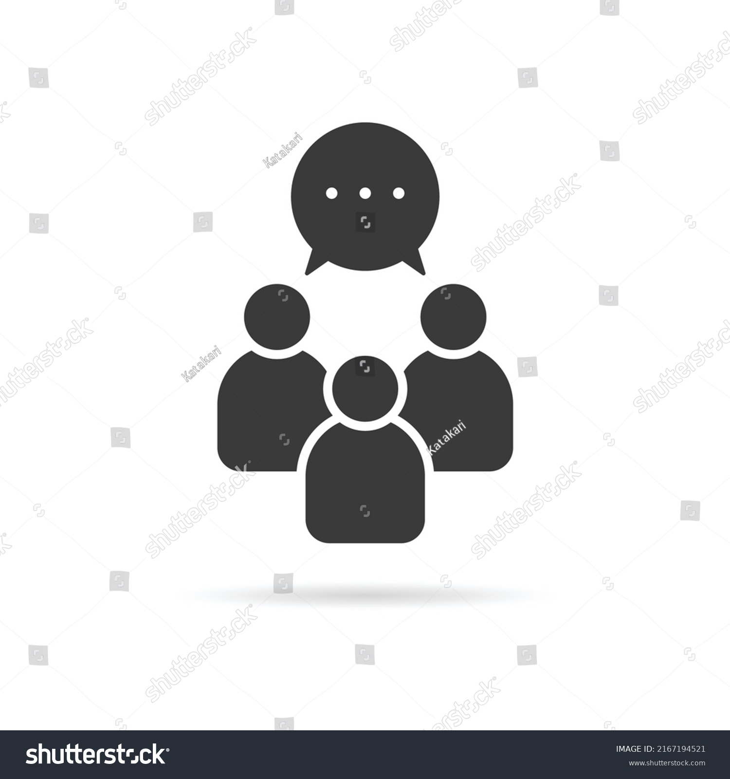 Working Group People Communication Icons Team Stock Vector (Royalty ...