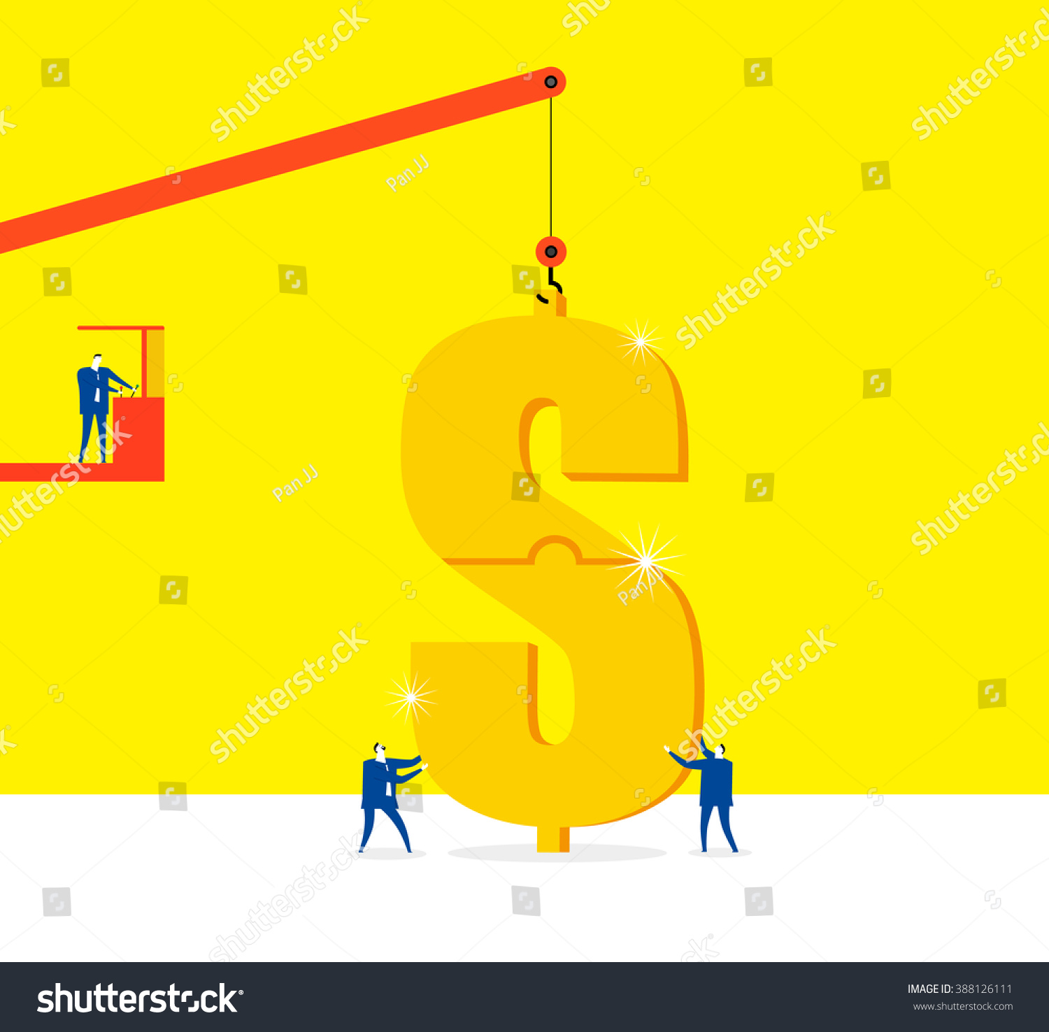 Working Together Three Business Men Make Stock Vector 388126111 ...