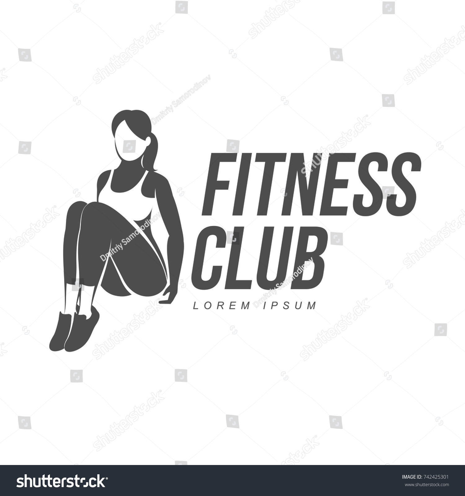 Workout Logo Fitness Aerobic Workout Exercise Stock Vektorgrafik Lizenzfrei