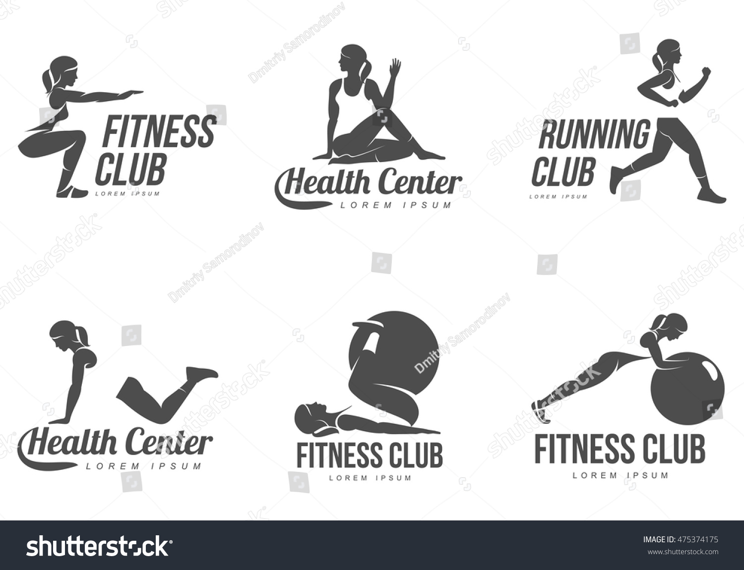 Workout Logo Fitness Aerobic Workout Exercise Stock Vector Royalty