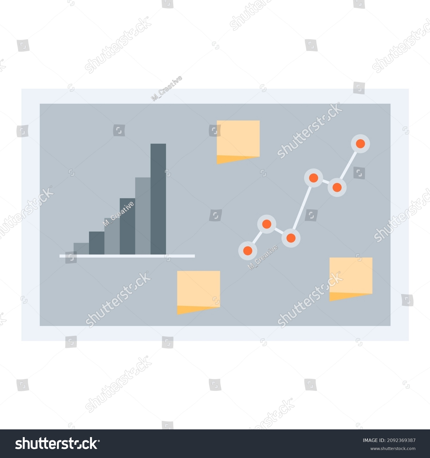 Workplace Board Flat Clipart Vector Illustration Stock Vector (Royalty ...