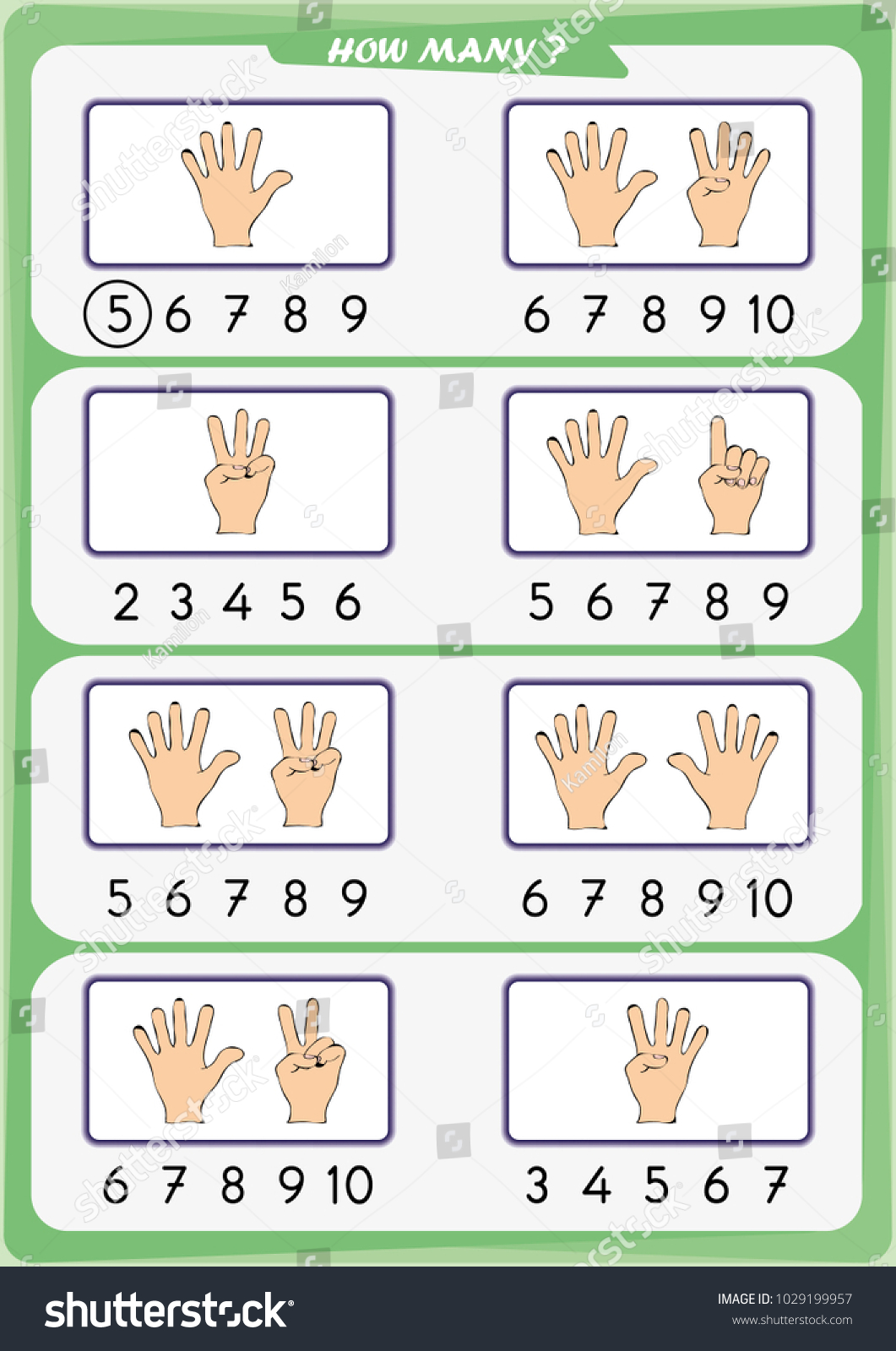 worksheet preschool children count number objects stock vector royalty free 1029199957 shutterstock