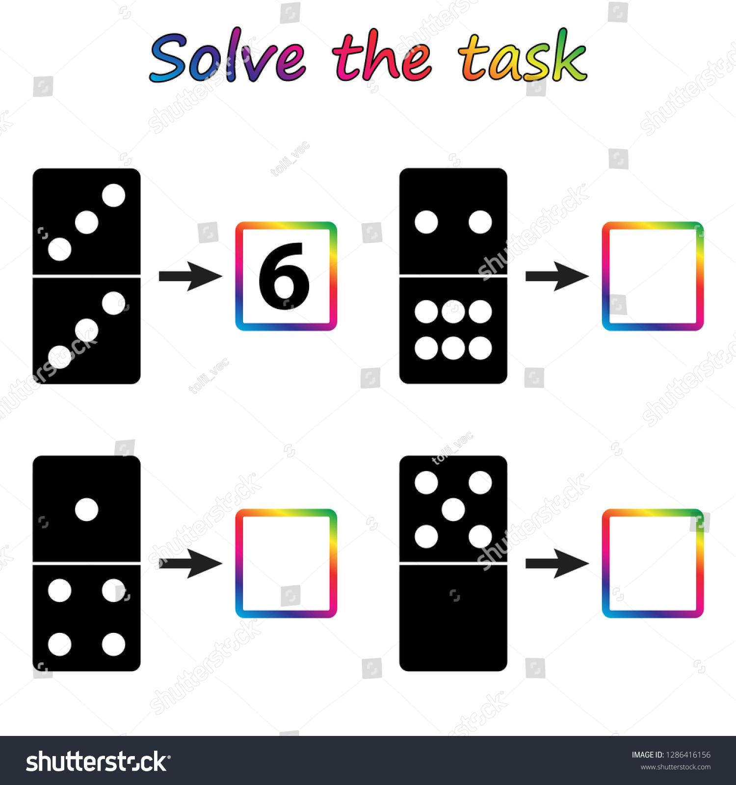 Worksheet Mathematical Puzzle Game Learning Mathematics Stock Vector ...