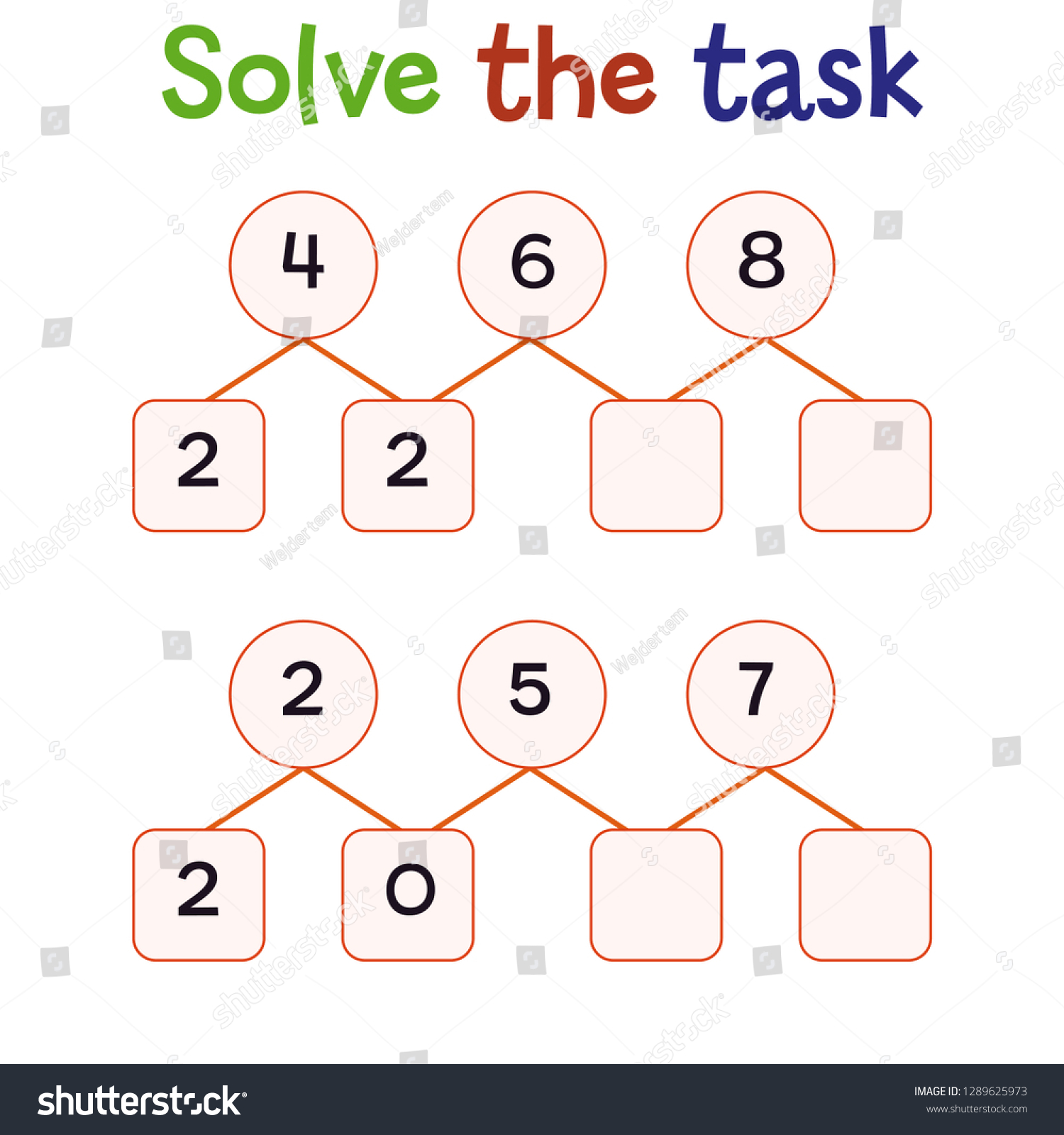 Worksheet Mathematical Puzzle Game Learning Mathematics Stock Vector Royalty Free 1289625973