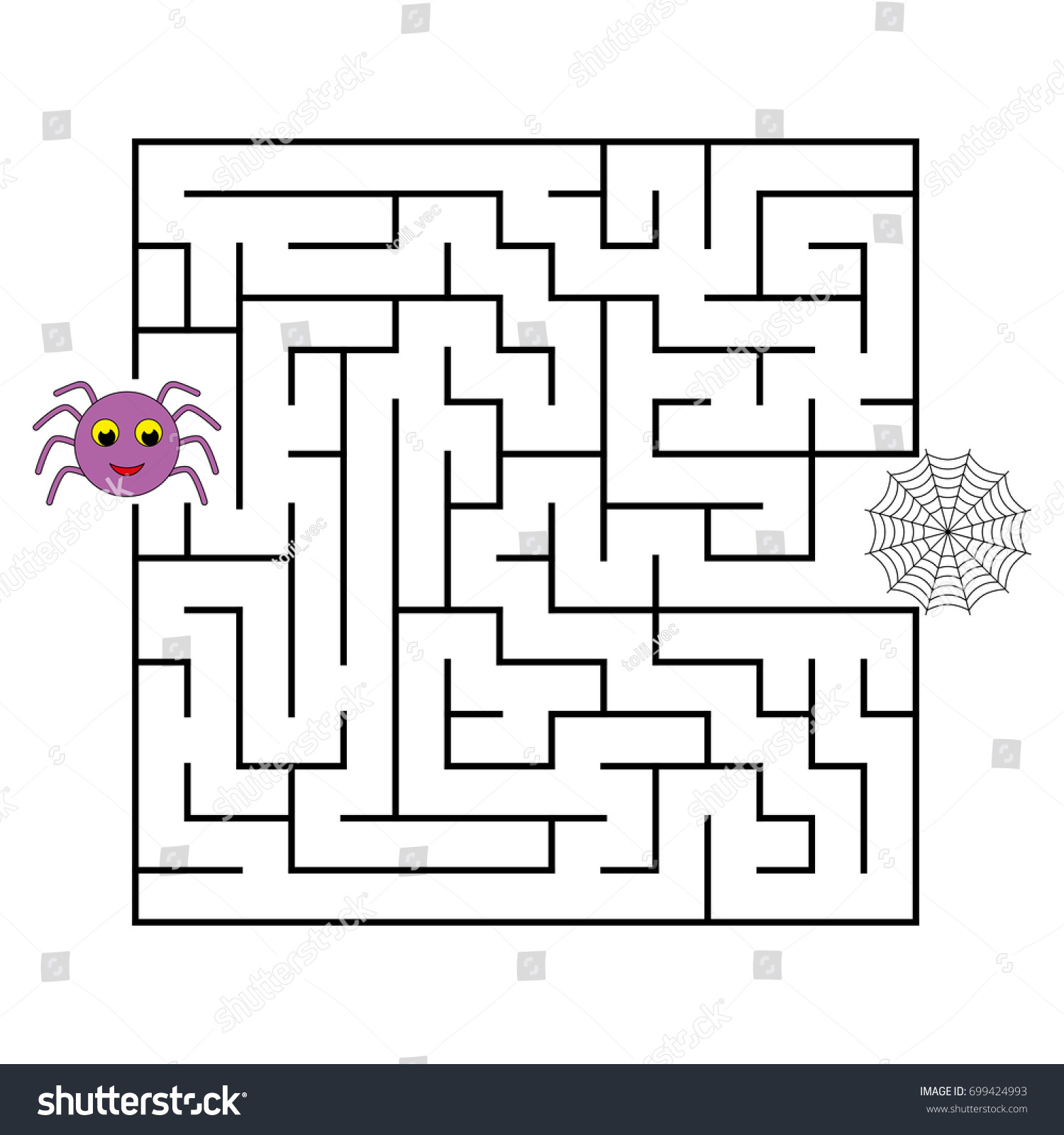 Worksheet Maze Labyrinth Entry Exit Maze Stock Vector Royalty Free 699424993