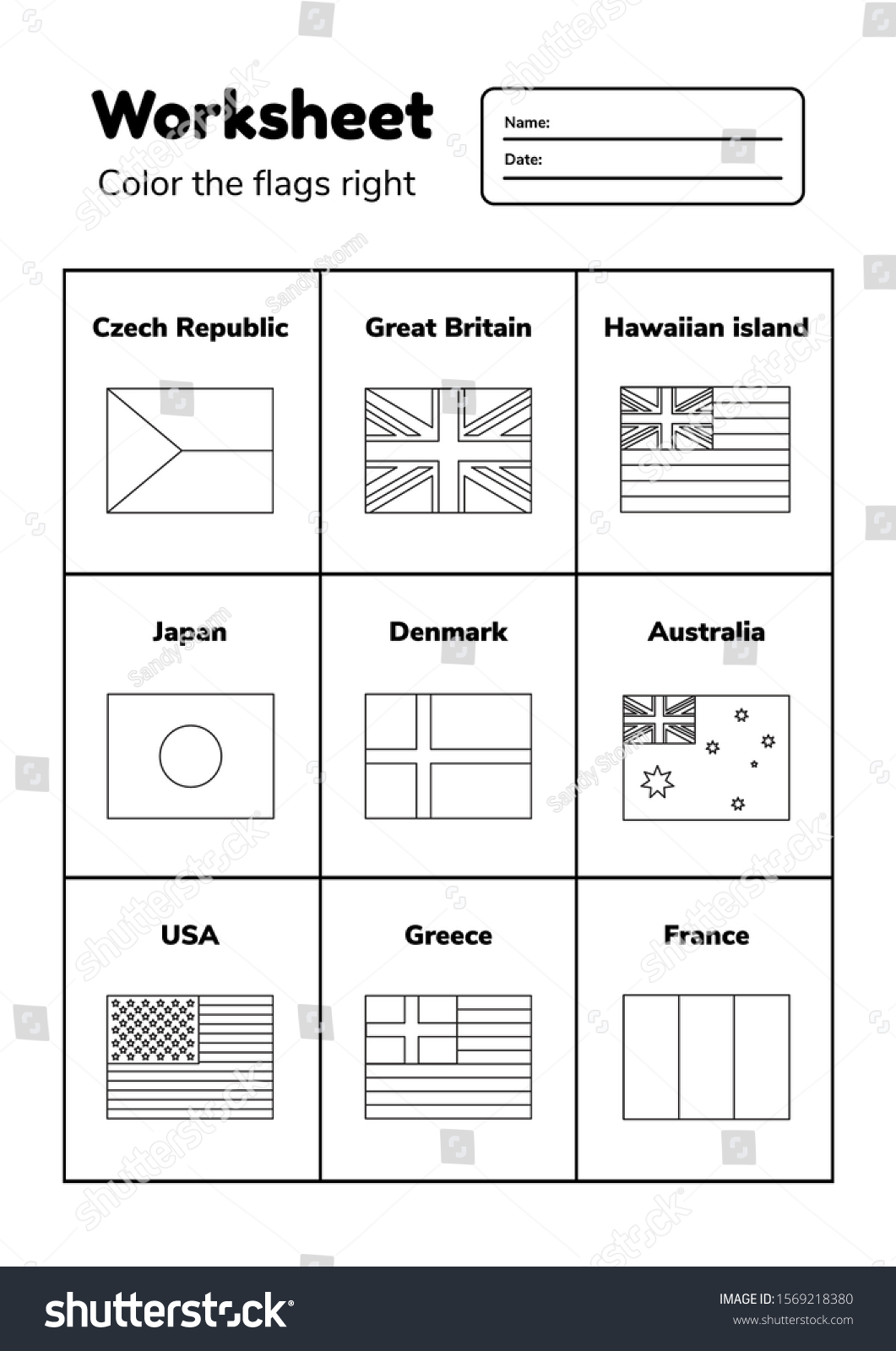 worksheet on geography preschool school kids stock vector royalty free 1569218380