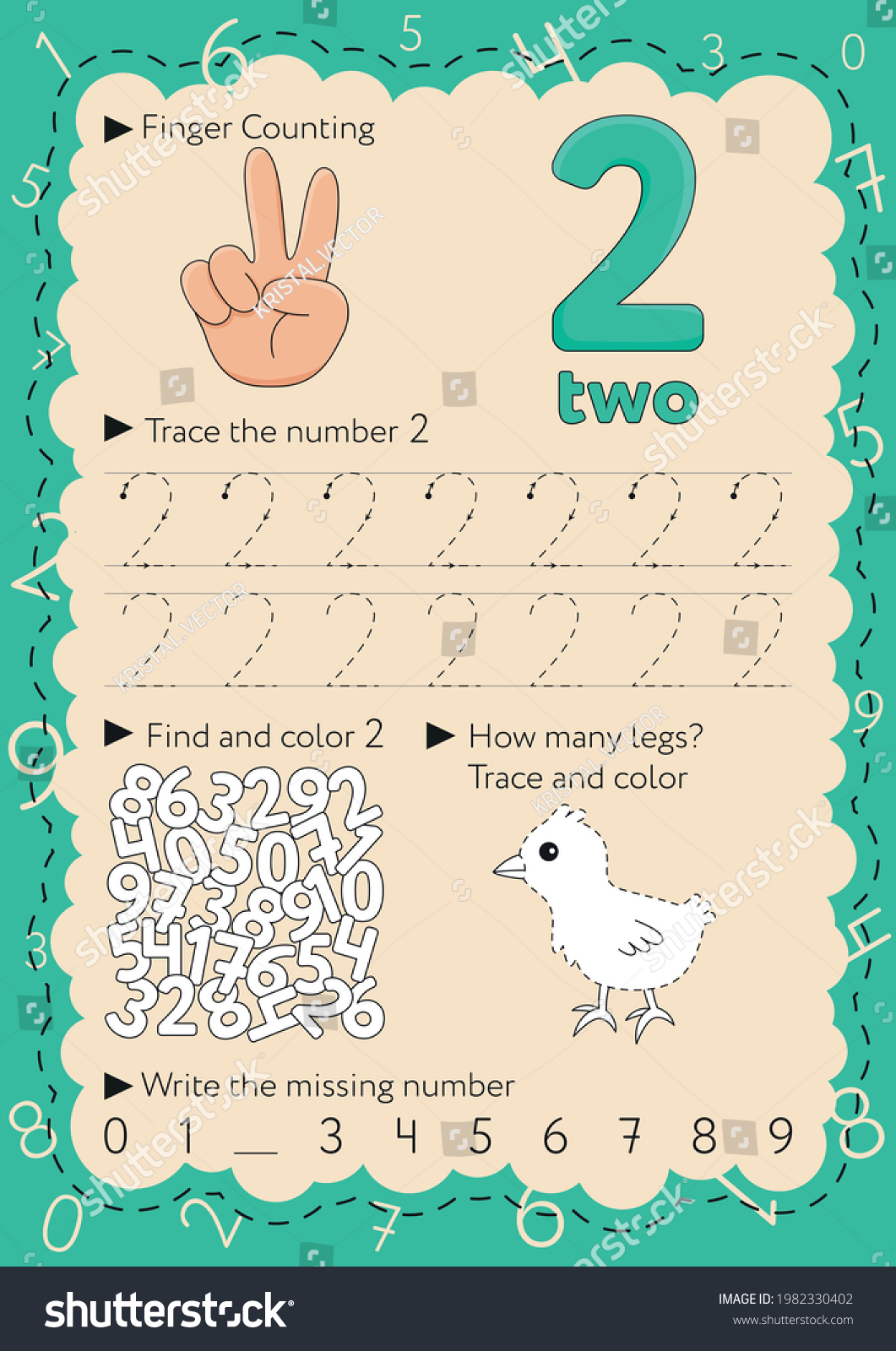 worksheets learning numbers learning activity kids stock vector royalty free 1982330402
