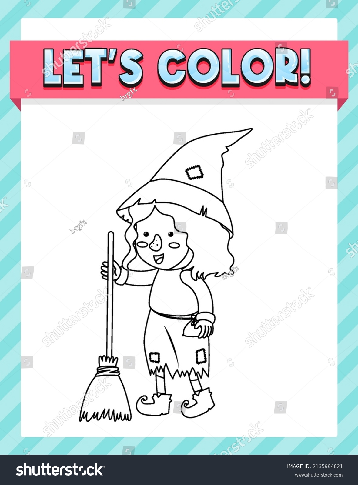 Worksheets Template Color Text Outline Illustration Stock Vector ...