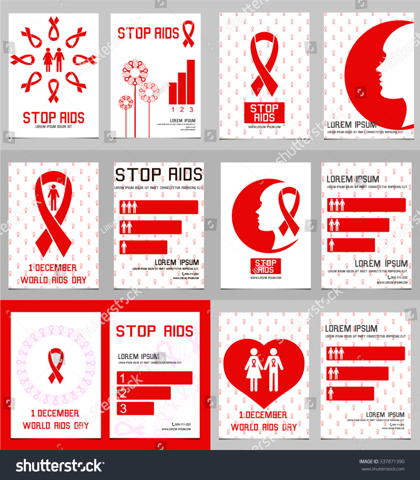 World Aids Day Set Banners Flyers Stock Vector (Royalty Free) 337871390 ...