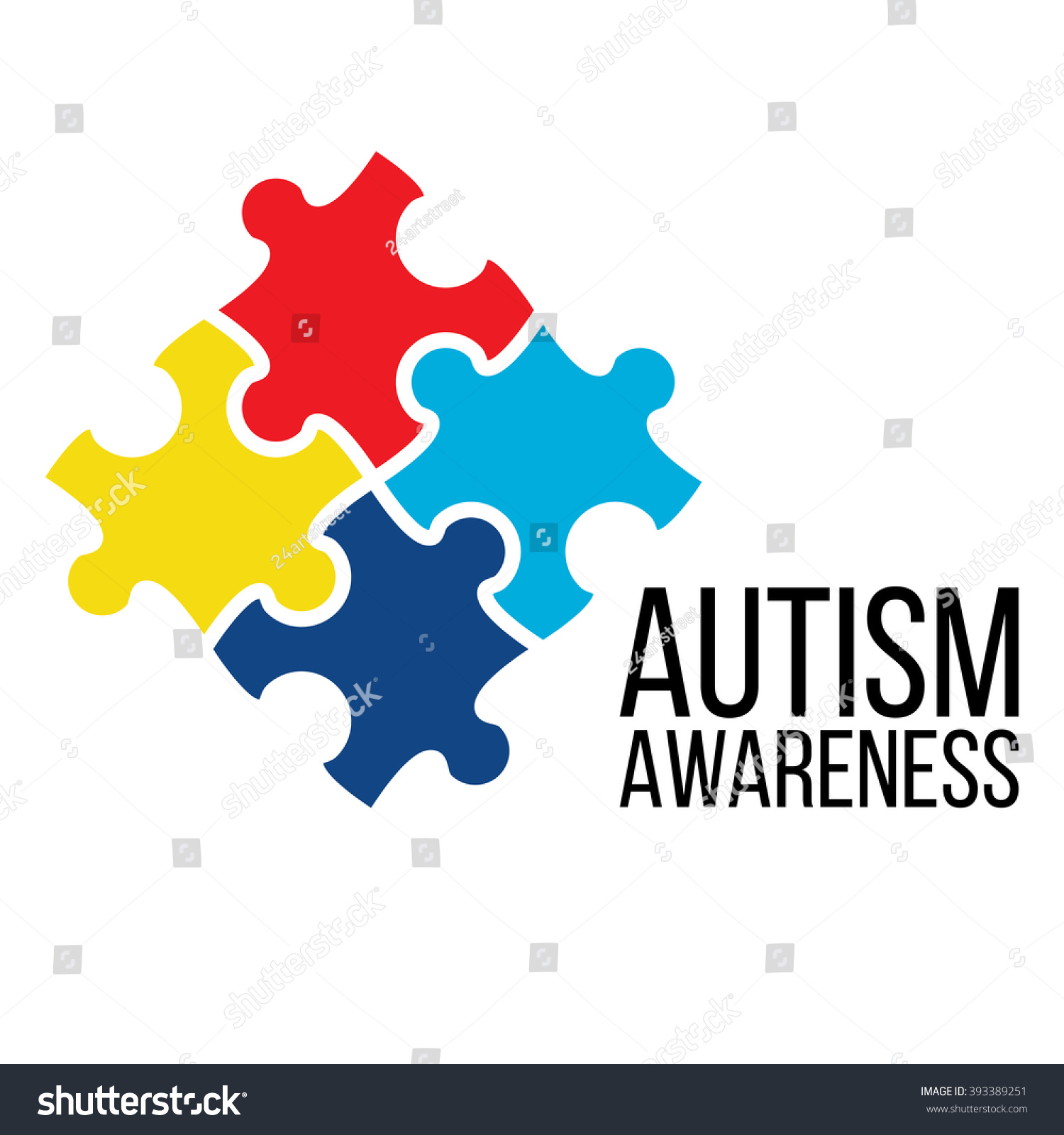 World Autism Awareness Day Card Poster Stock Vector 393389251 ...
