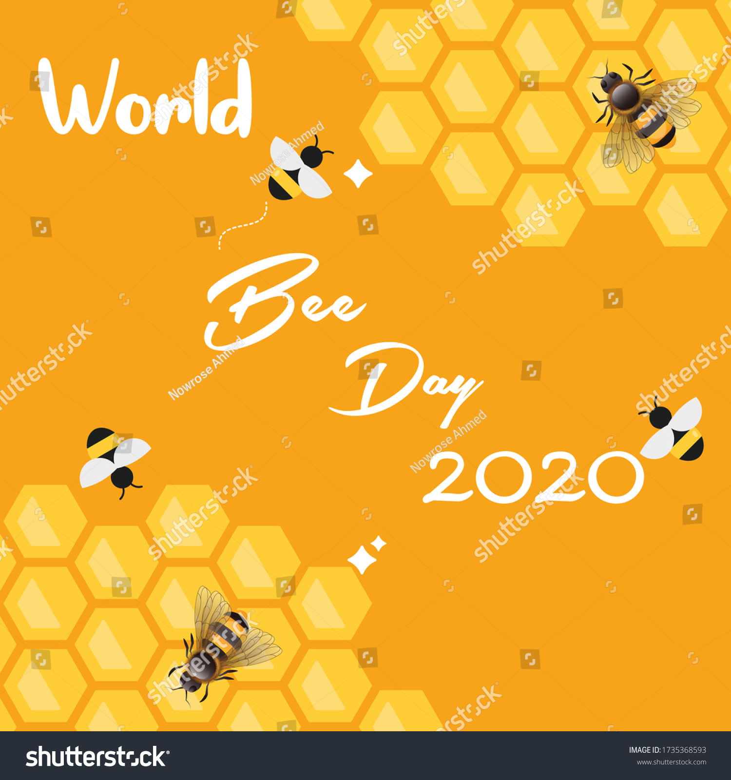 World Bee Day Vector File 2020 Stock Vector (Royalty Free) 1735368593