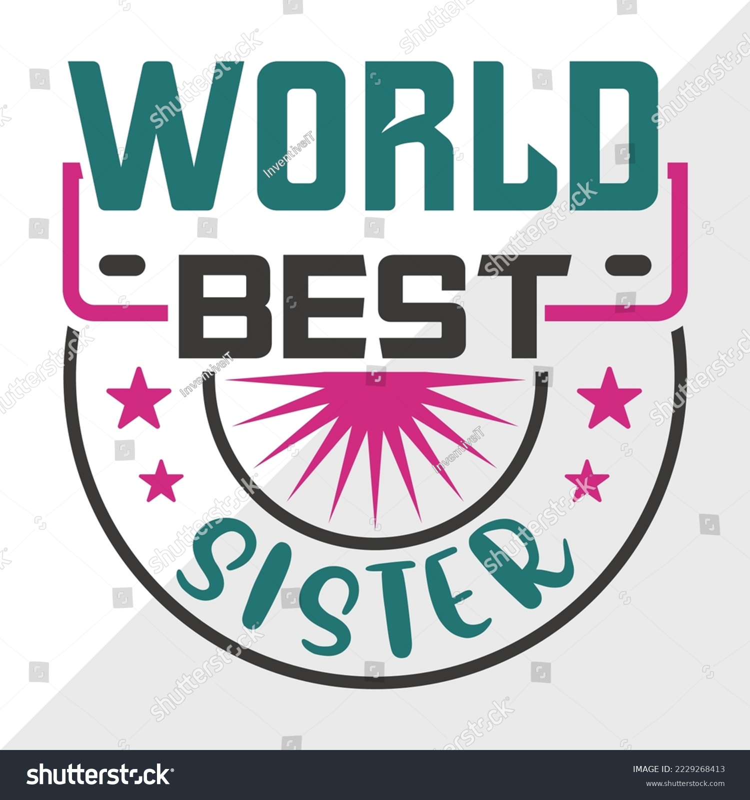 SVG of World Best Sister SVG Printable Vector Illustration svg