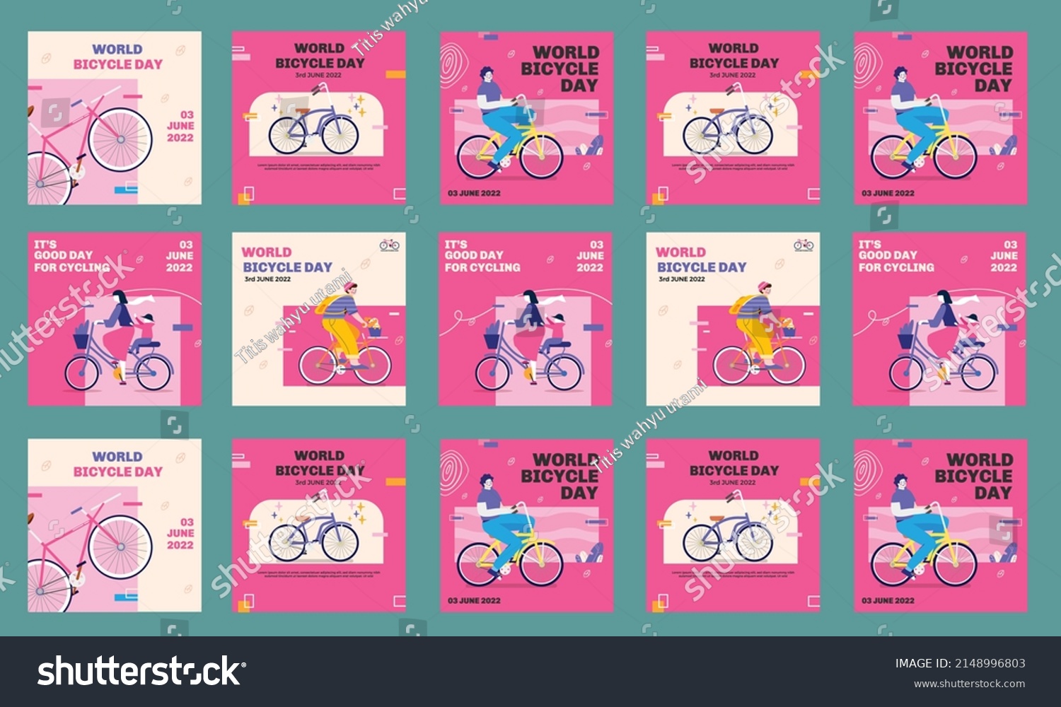 World Bike Day Social Media Post Stock Vector (Royalty Free) 2148996803