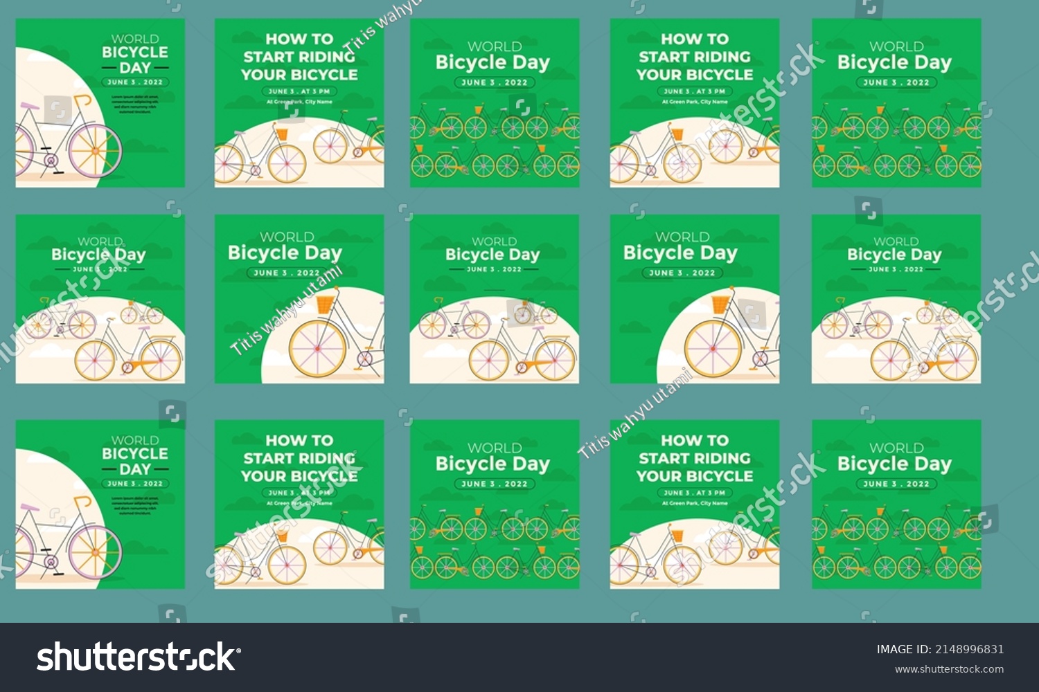 World Bike Day Social Media Post Stock Vector (Royalty Free) 2148996831