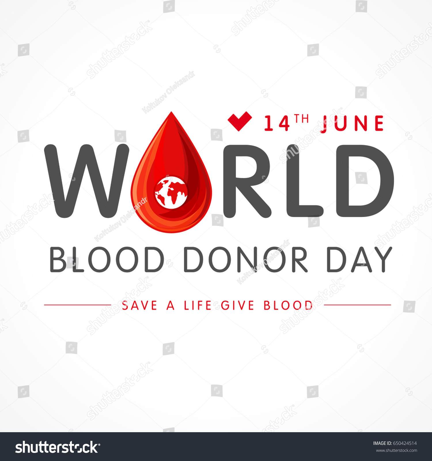 World Blood Donor Day Lettering Card Stock Vector (Royalty Free ...