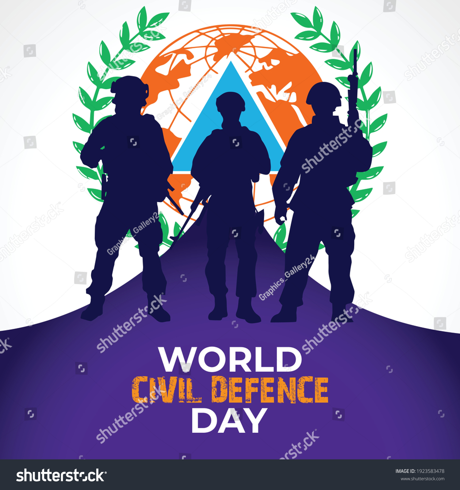 World Civil Defence Day World Defence Stock Vector (Royalty Free ...