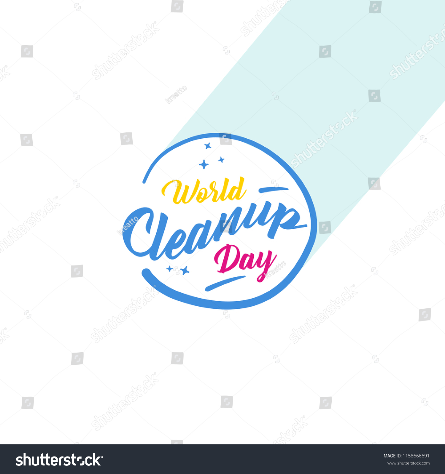 World Clean Day Cute Typography Vector Stock Vector (Royalty Free ...