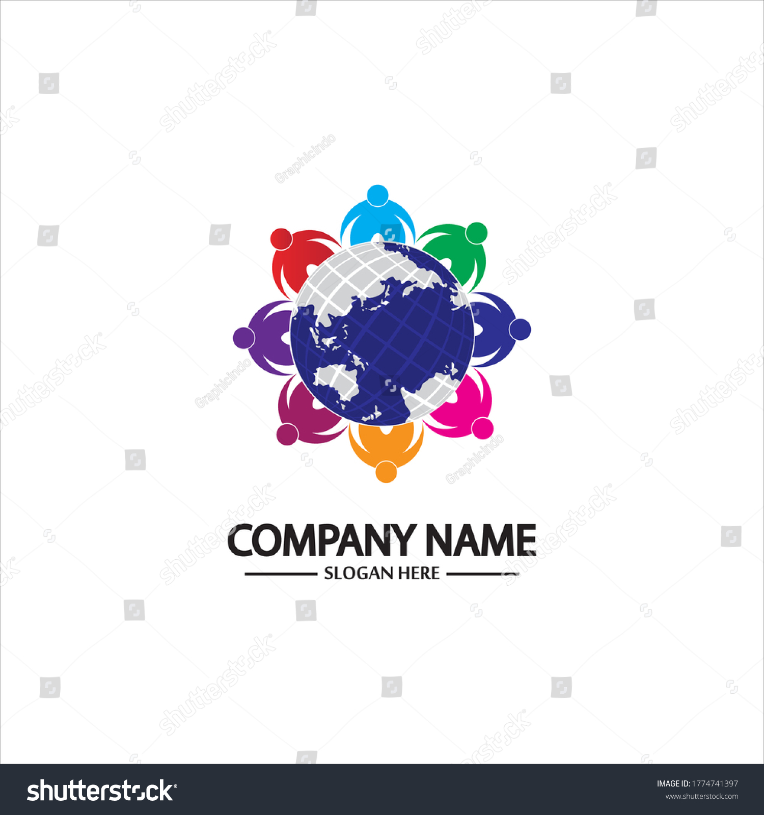 World Community Logo People Globe Illustration Stock Vector (Royalty ...