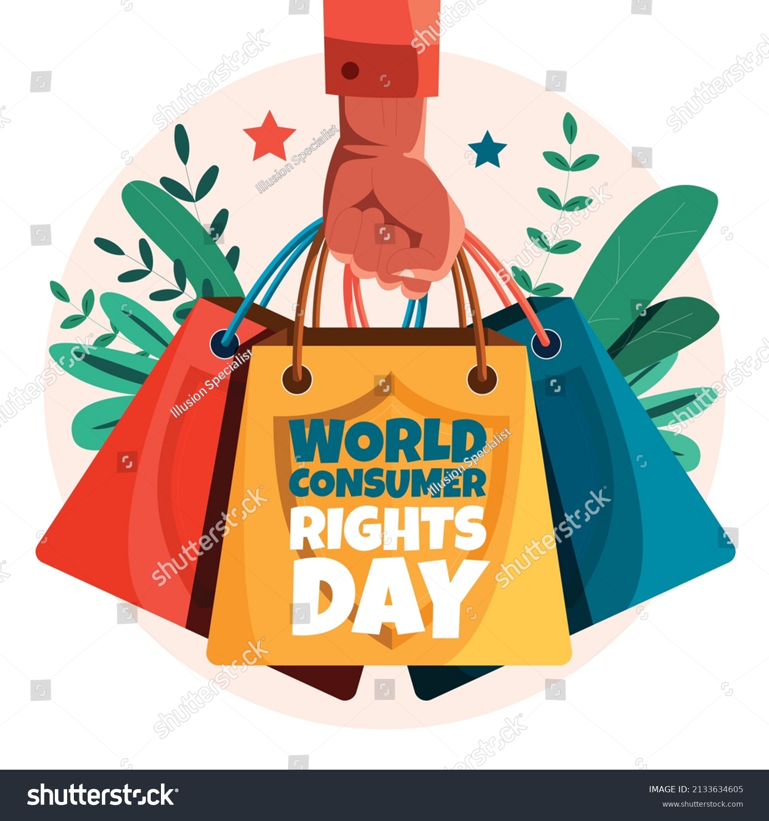 World Consumer Rights Day Shopping Symbol Stock Vector (royalty Free 