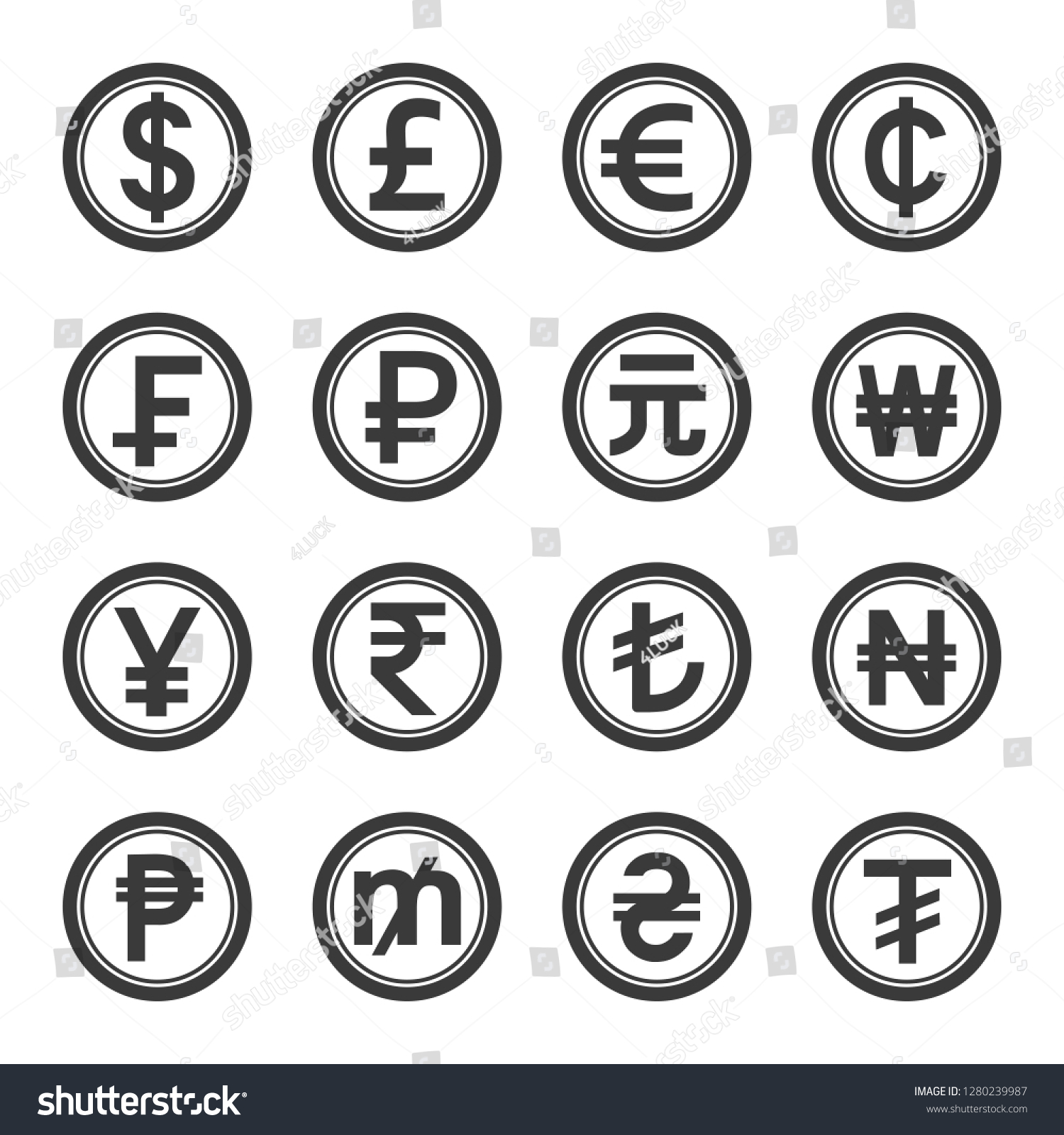 World Currency Symbol Circle Border Concept Stock Vector (Royalty Free ...