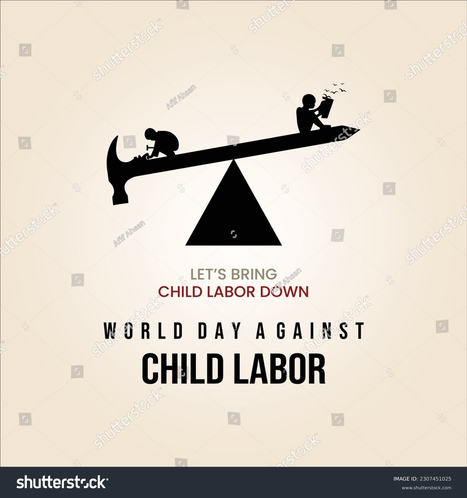 SVG of World Day against child labor background, Flat style vector illustration concept of child abuse, banner, poster, social media post, typography, Stop Child Labor, against child labor celebration, flyer svg