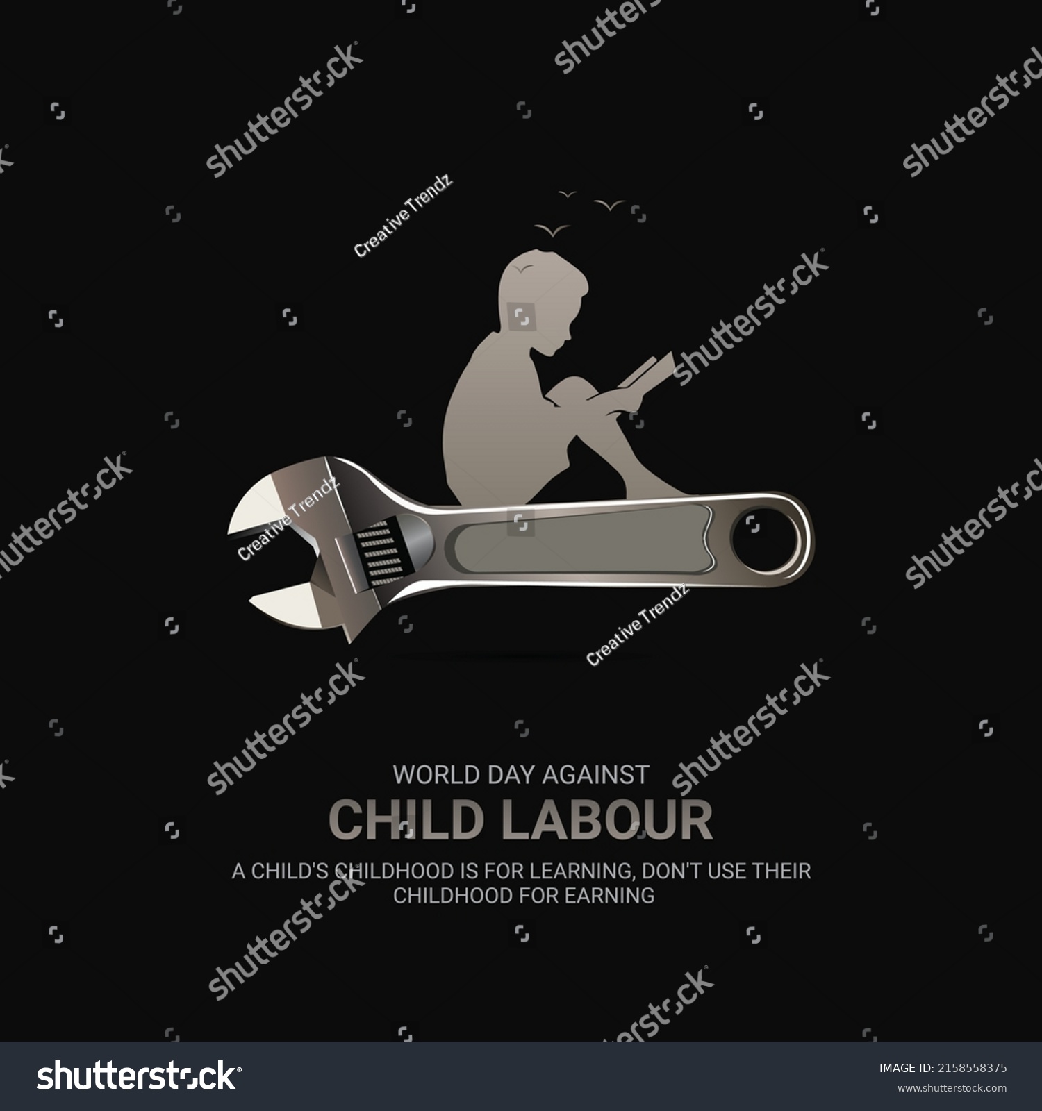SVG of World day against Child Labor. creative ads for social. 3D illustrations.  svg
