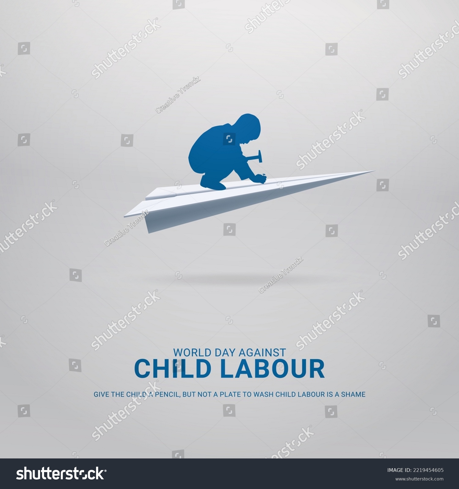 SVG of World day against Child Labor. Creative Concept. 3D illustration.  svg