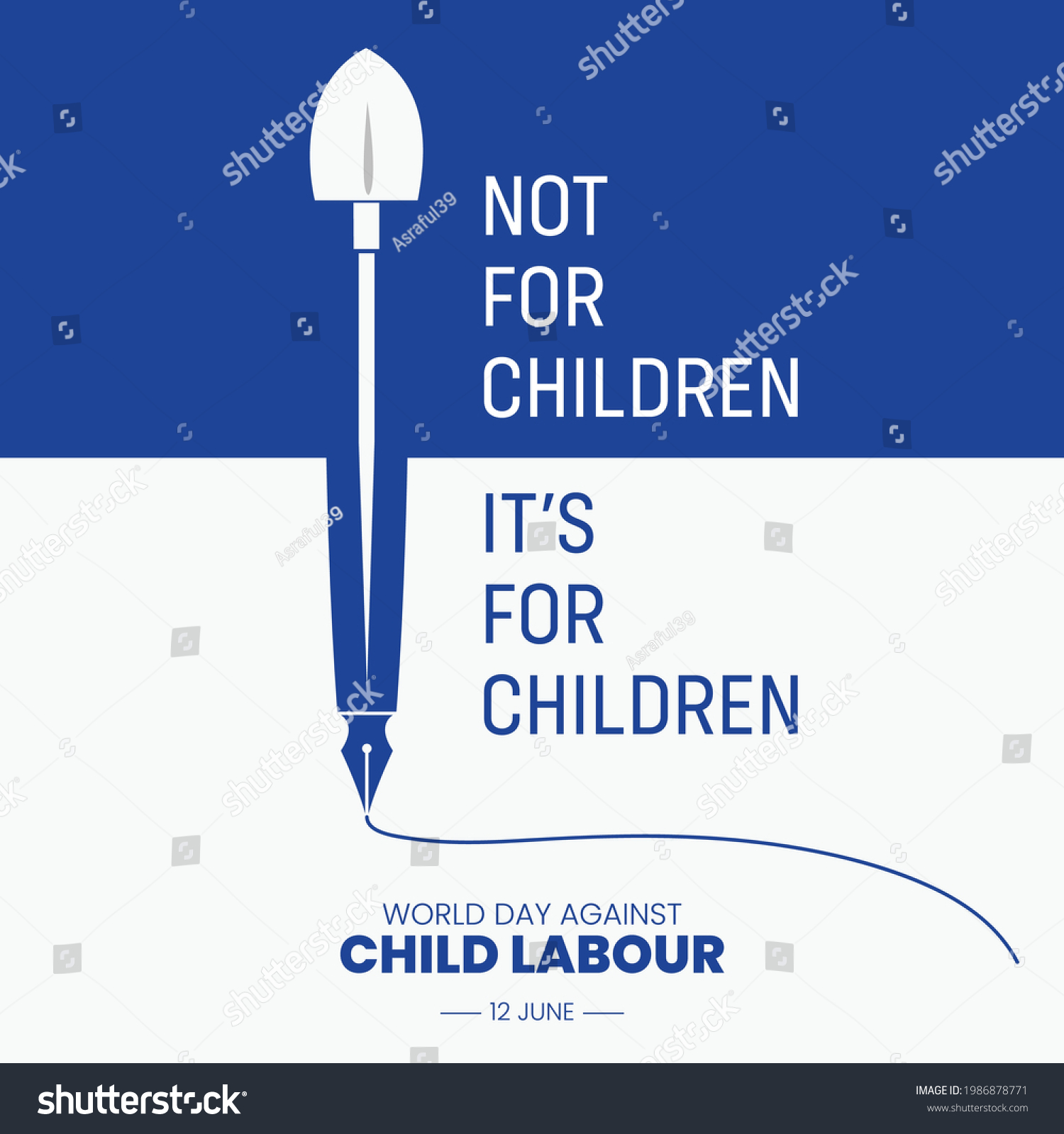 SVG of World day against child labour background with a pen and construction work tool. stop child labour the world. Vector illustration. svg