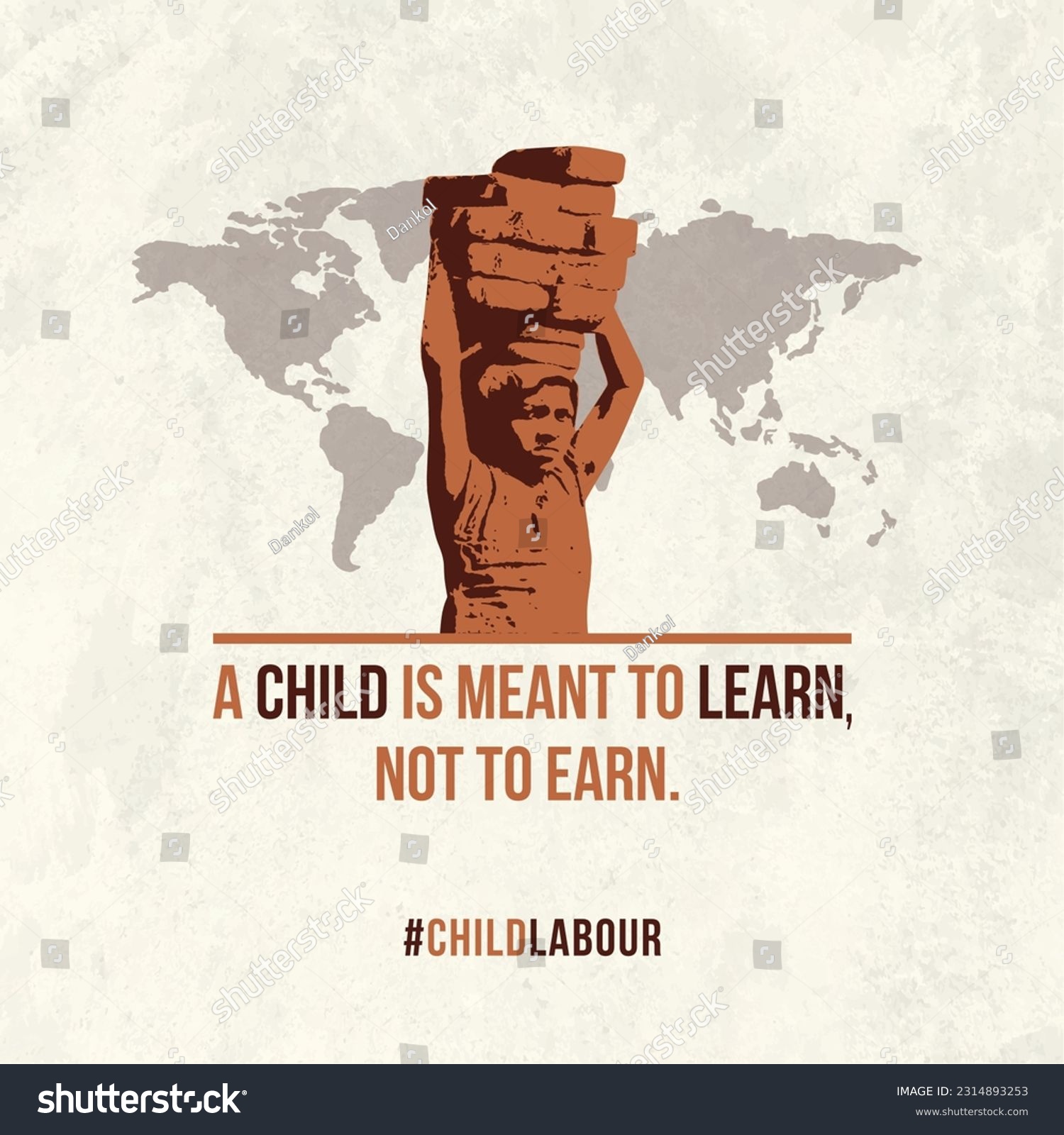 SVG of World Day Against Child Labour, June 12, A Child is meant to Learn Not to earn. Vector Design Template svg