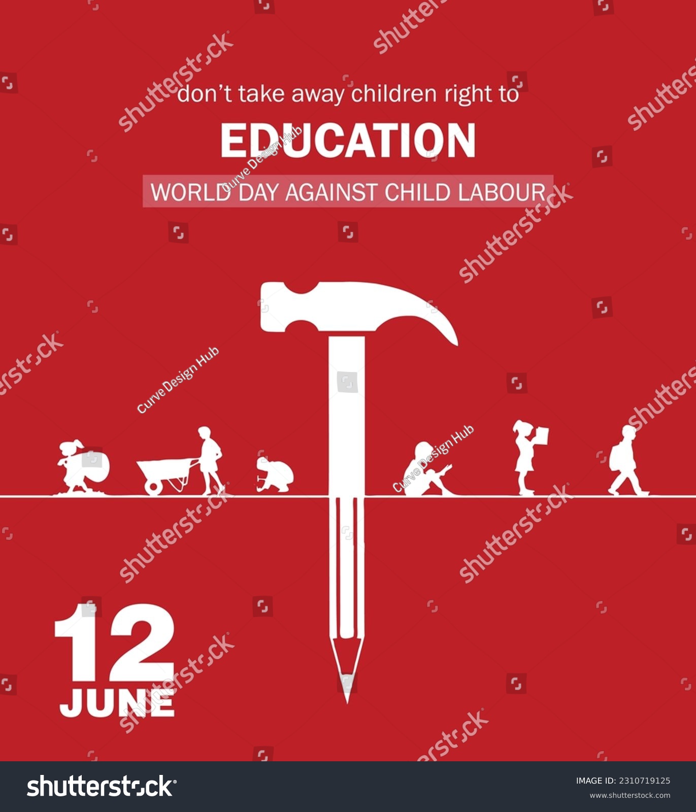 SVG of World Day Against Child Labour. Stop Child Labor 12 June svg
