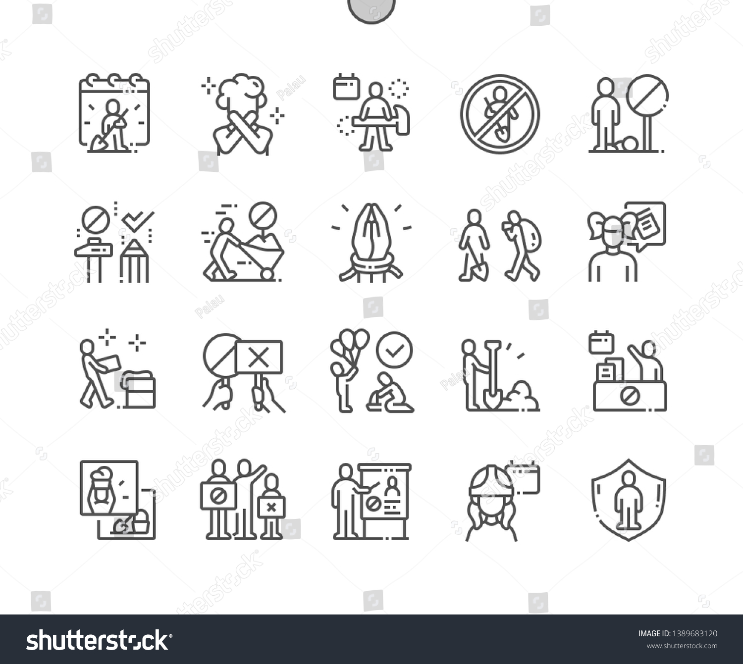 SVG of World Day Against Child Labour Well-crafted Pixel Perfect Vector Thin Line Icons 30 2x Grid for Web Graphics and Apps. Simple Minimal Pictogram svg