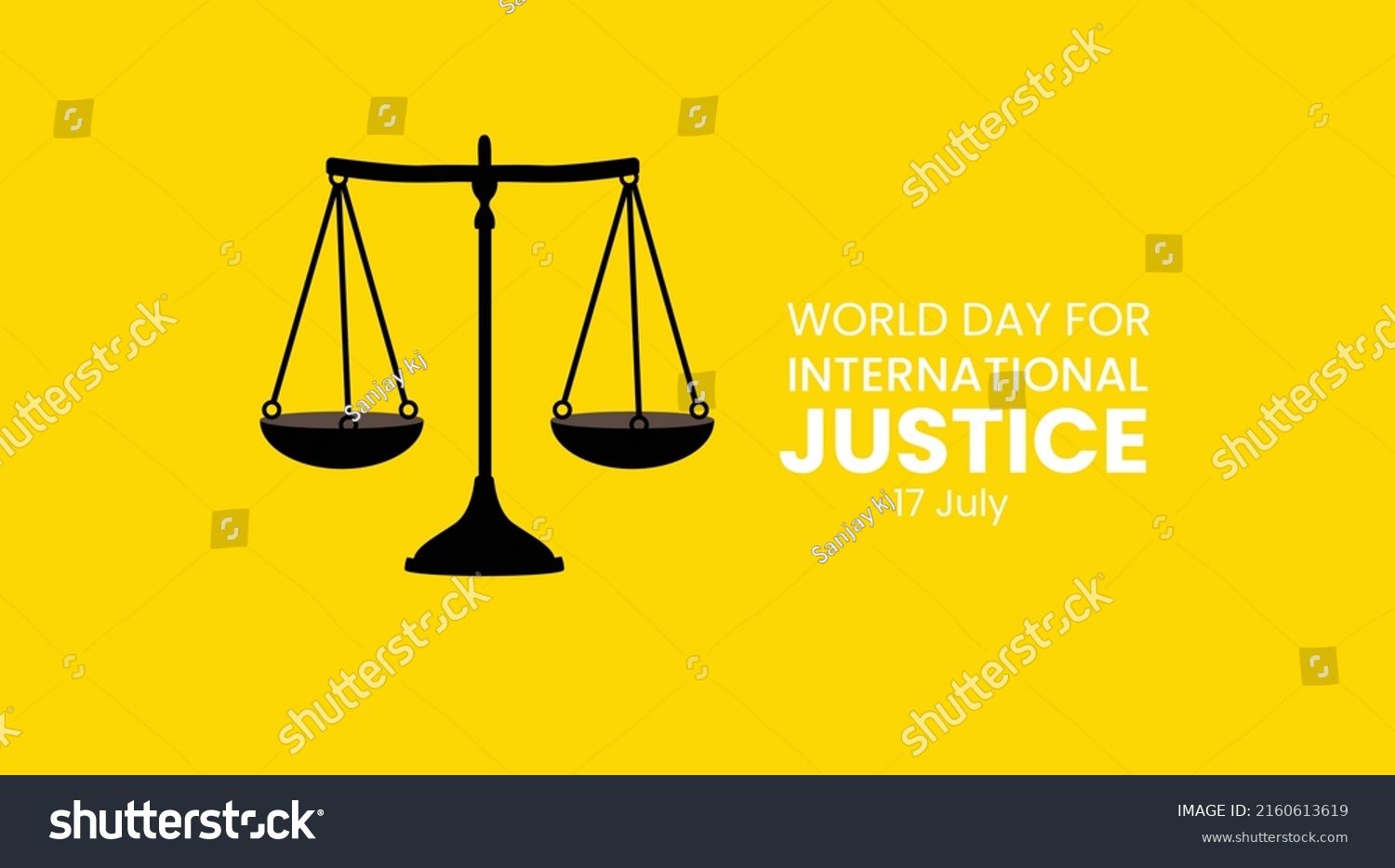 World Day International Justice Creative Poster Stock Vector (Royalty ...