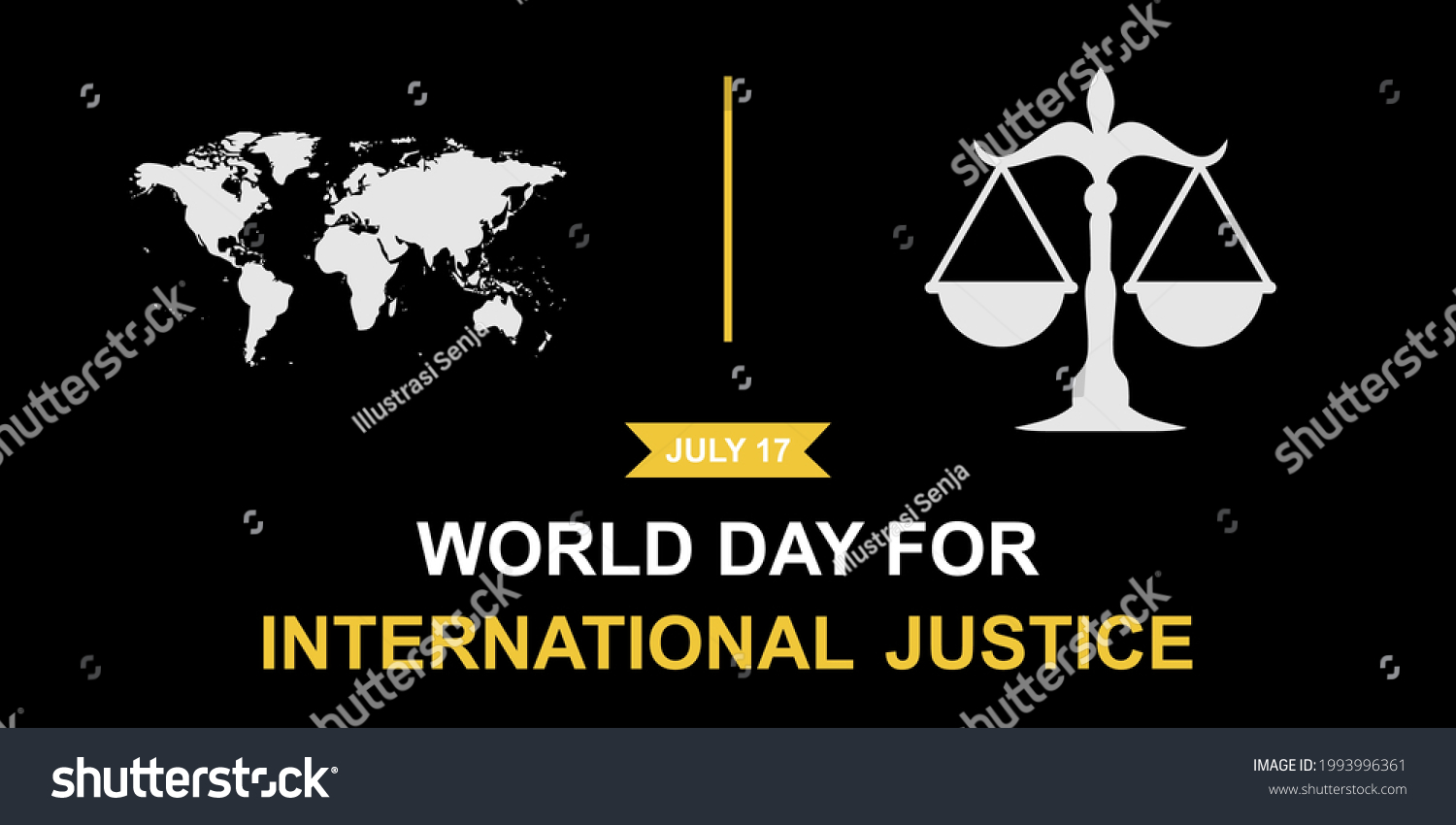 World Day International Justice Poster Banner Stock Vector (royalty 