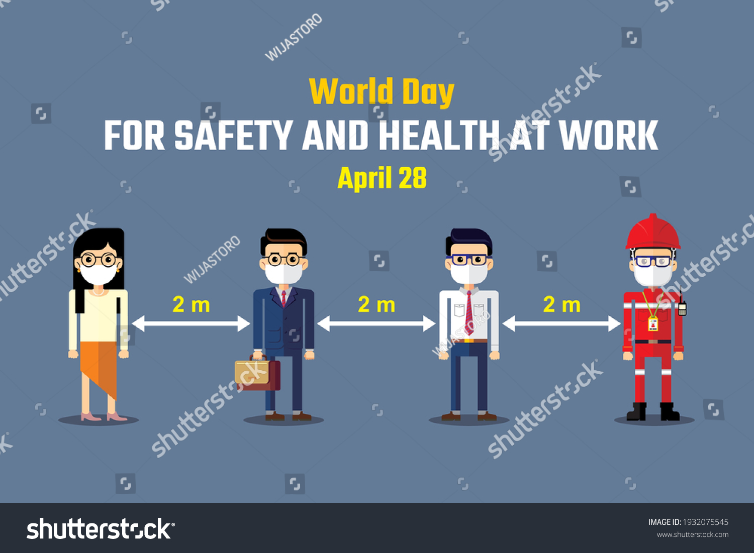 World Day Safety Health Work April Stock Vector (Royalty Free ...