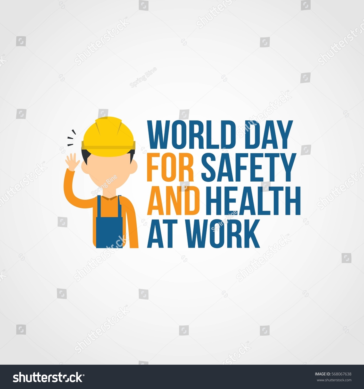 World Day Safety Health Work Vector Stock Vector 568067638 