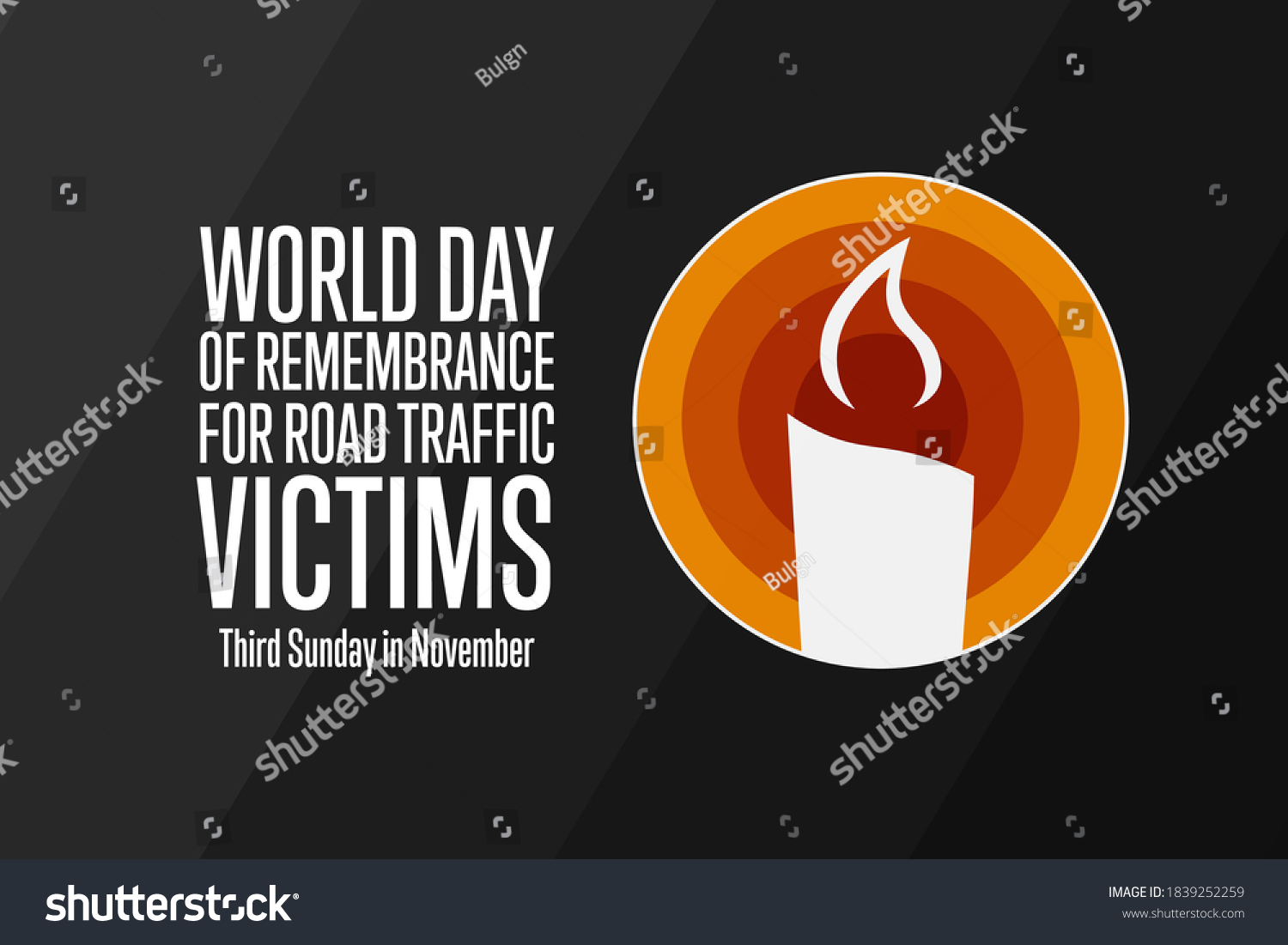 World Day Remembrance Road Traffic Victims Stock Vector (Royalty Free ...