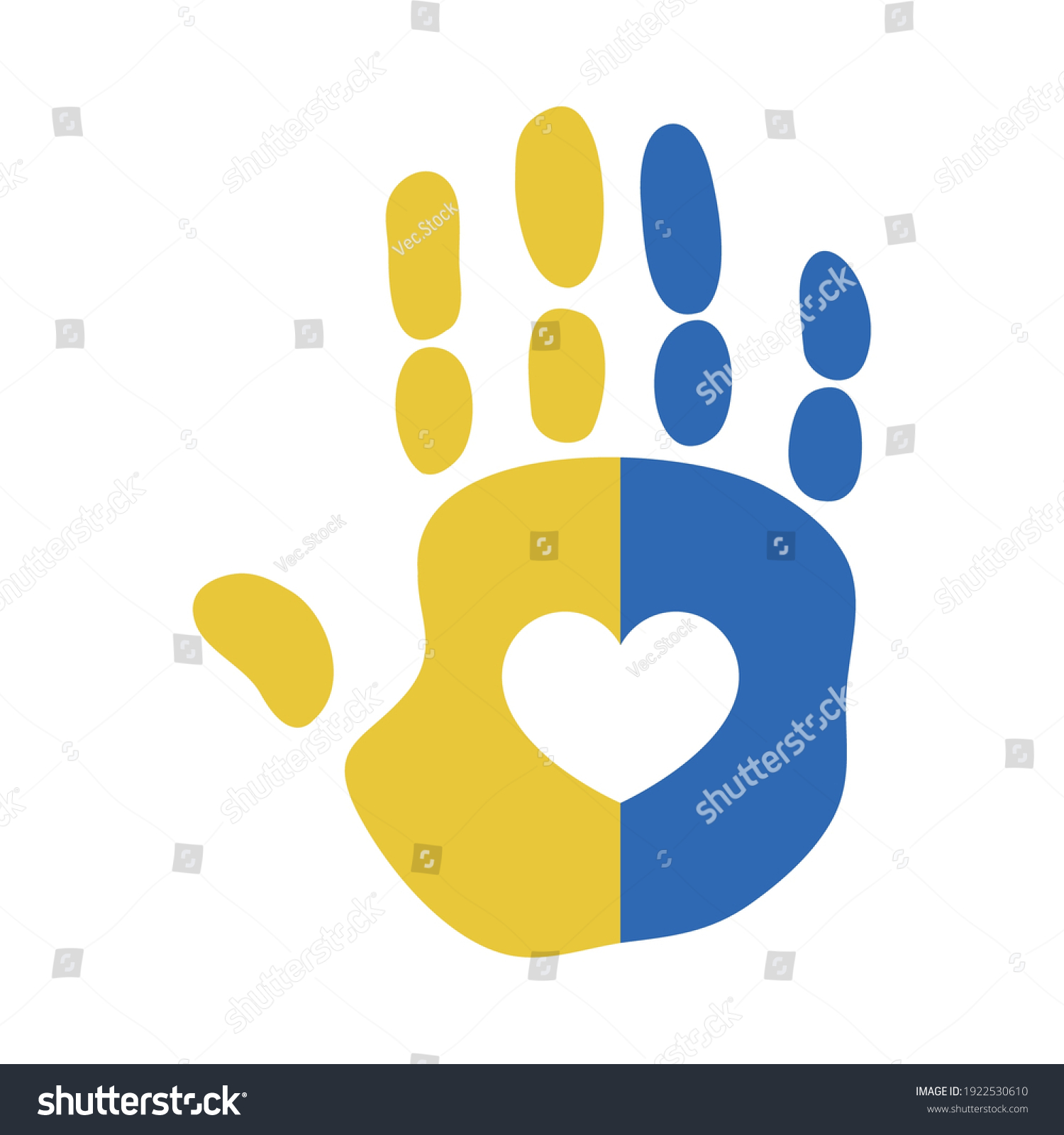 World Down Syndrome Day Handprint Heart Stock Vector (Royalty Free ...