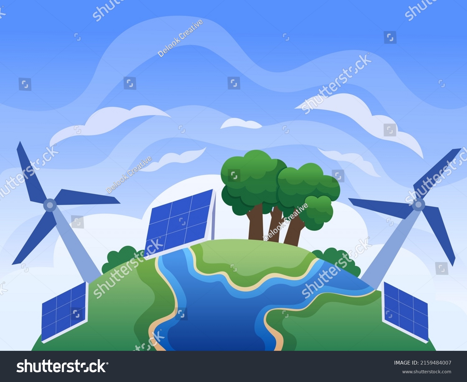 World Environment Day Illustration Vector Green Stock Vector (Royalty ...