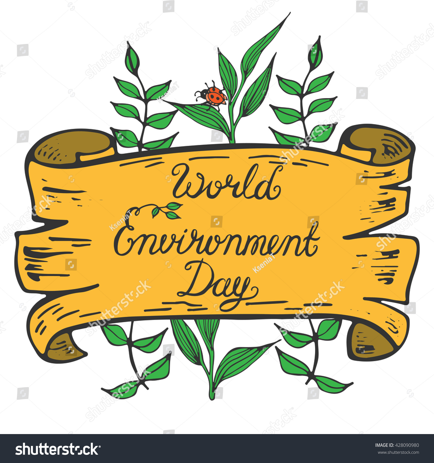 World Environment Day Lettering, Poster, Save Earth Concept. Handmade ...